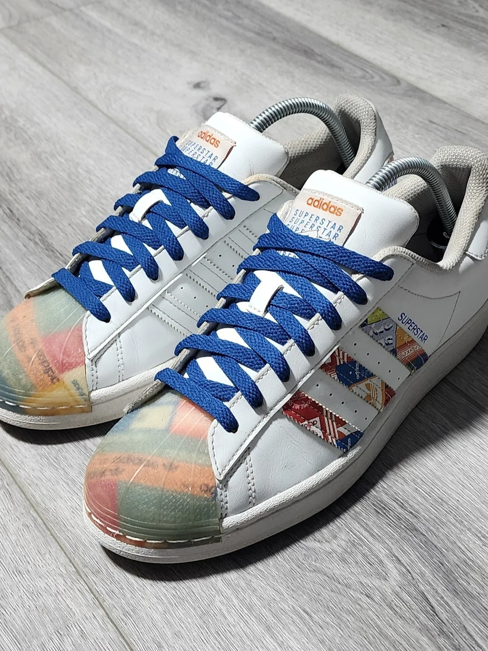 Adidas Superstar Multi Logo Sneakers Mens Size 9 Womens Size 10